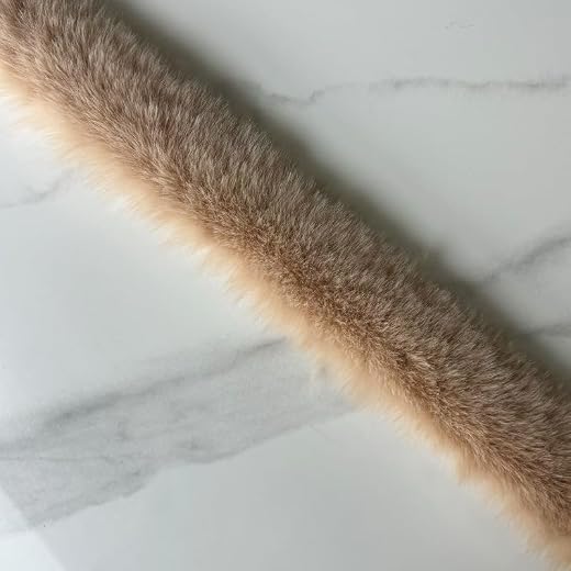 WANYI Kunstfellband 1cm Breit Plüsch Kunstfell zum Basteln Borten und Bänder zum Nähen Meterware Kunstfell Borte Dekoband für DIY Handwerk Kleidung(Khaki)