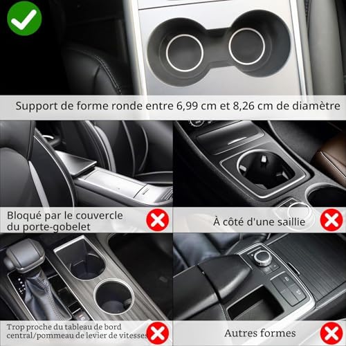 Expanseur porte-gobelet voiture à base extensible et support smartphone