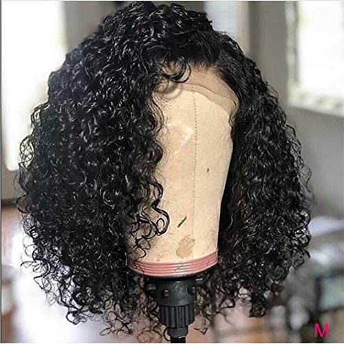 Perruque sans colle bouclée en cheveux naturels Remy de 8 pouces pour femme