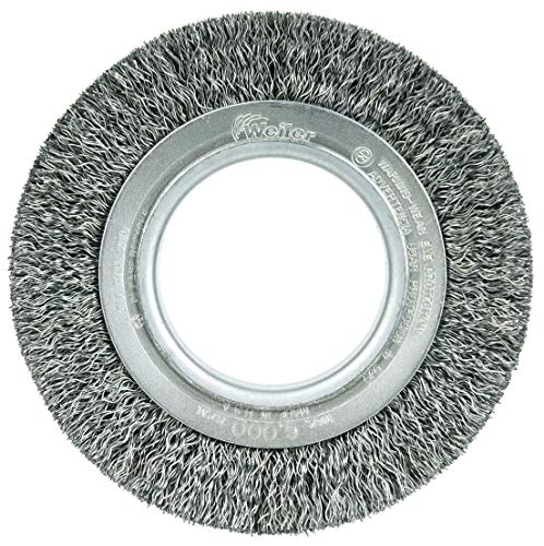 Image of Weiler 03000 4-1 /2 inch Wide Face Crimped Wire Wheel, .006 inch Steel Fill, 2 inch Arbor Hole, Made in The USA