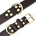 Berry Pet Soft Genuine Leather Dog Collar for Medium Large Dogs, Heavy Duty Large Dog Leather Collar with Durable Metal Buckle for Daily Walking or Training, Brown, Neck fit 18-25
