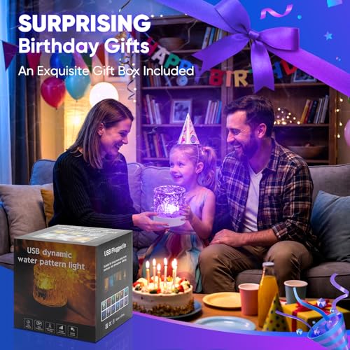Image of YXQUA Northern Lights Ocean Wave Projector Light, Galaxy Light Projector, 16 Colors Gradual Rotating Water Ripple Ambient Light Non-Wood, Aurora Projector for Sleeping, Home Theater, Party (Plug in)