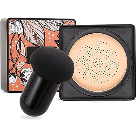 Mushroom Head Air Cushion BB Cream, CC Cream Foundation, Facial Moisturizing Concealer Long-Lasting with Mushroom Makeup Sponge Cover