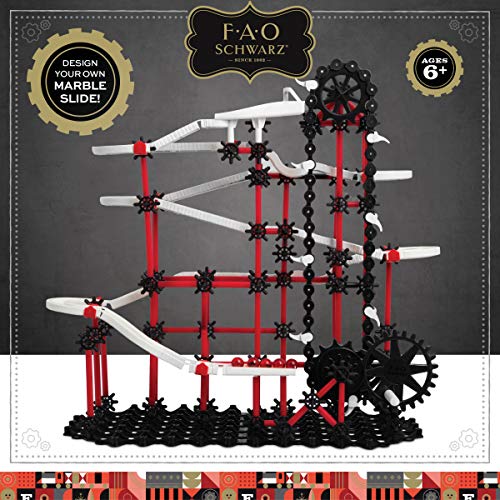 FAO Schwarz 321-Piece Marble Run Construction and Building Kit for Kids