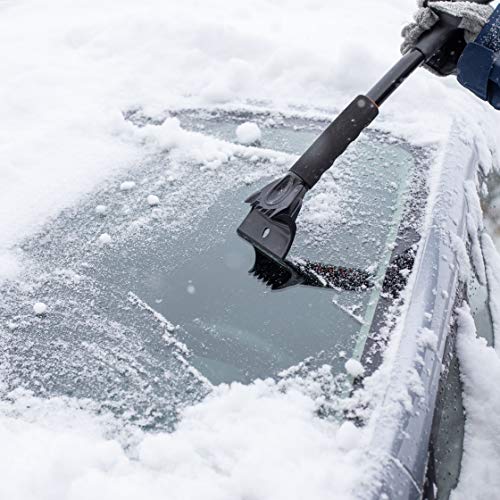 Birdrock Home 20” Snow Brush With Ice Scraper For Car | 9.5” Wide Bristle Brush | Lightweight Aluminum Body With Ergonomic Grip | Size: Cars And Suvs | Safe On Auto Windshield & Window | Winter Broom #TOP5