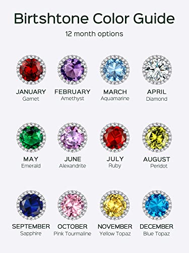 Chicsilver Solitaire September Birthstone Necklace For Women, 925 Sterling Silver Dainty Small Cubic Zirconia Cz Halo Pendant Round Cut Simulated Sapphire Necklace Mom Gifts #TOP5