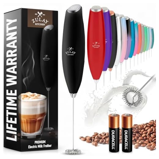 Zulay Milchaufschäumer Stab Drink Mixer mit patentiertem Z-Motor Max - Handaufschäumer elektrischer Schneebesen, Milchschaumformer, Mini-Mixer und elektrischer Kaffeemixer, ohne Ständer - Schwarz