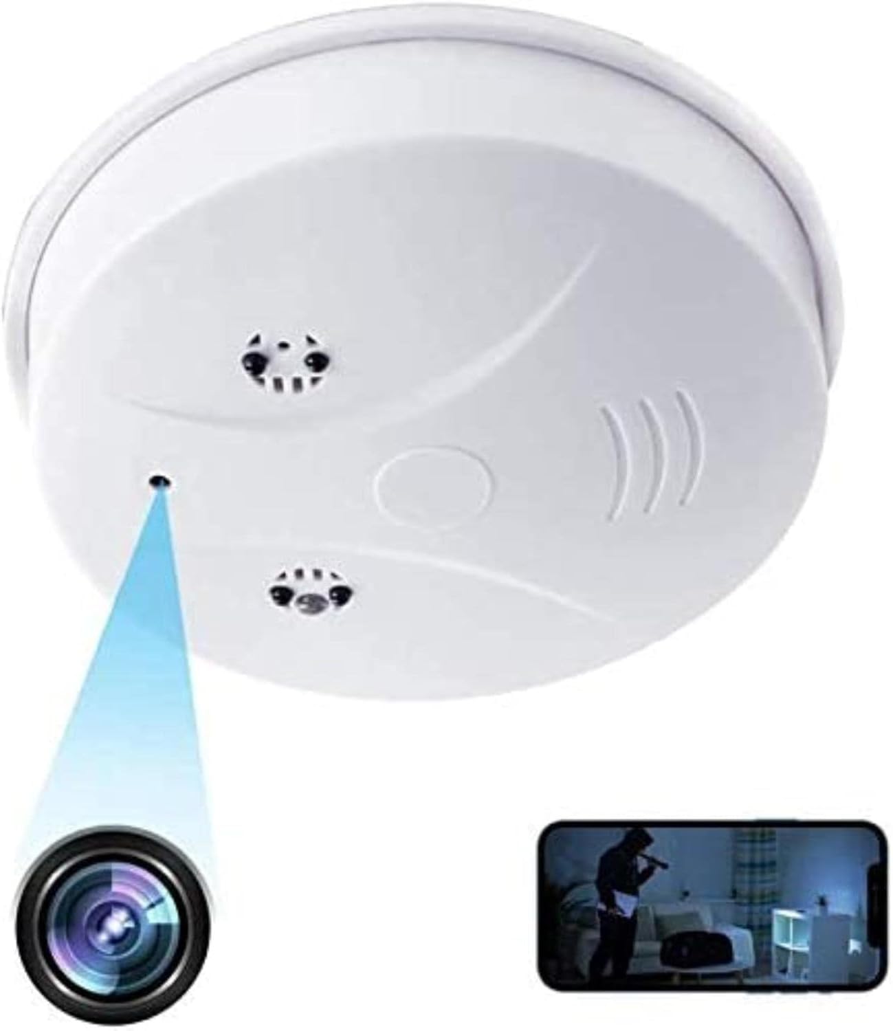 Hidden Camera Smoke Detector Wireless WiFi Camera with Video 1080P HD Small Camera with Night Vision and Motion Detection Indoor Cam for Home Security