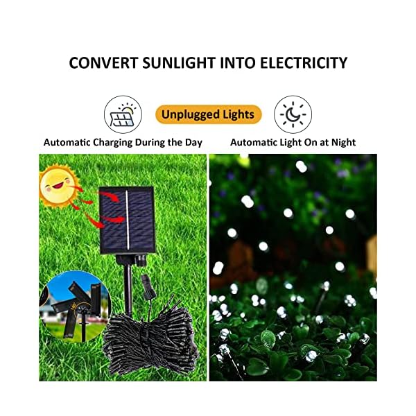 JIMACRO Solar Lichterkette Außen, 22M 200LED Solar Lichterkette mit Fernbedienung, Verbessertes Solarpanel Wasserdichte… – Bild 6