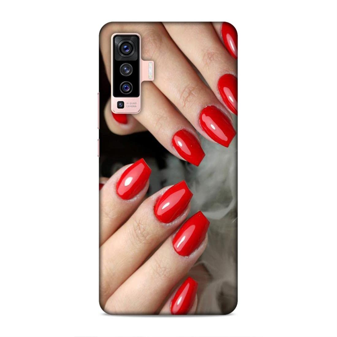 Printed Mobile Back Hard Case Cover for vivo X50 | Red Nails, Nail Paint, Makeup, Girly -2314-image-49