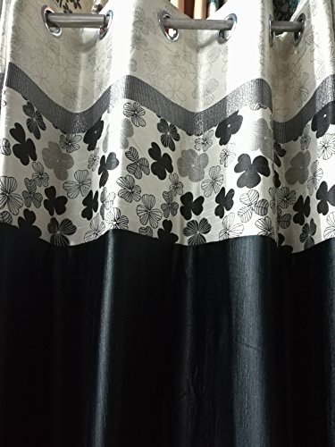 Image of Long Crush Fabric Curtains Available in 4 Colors (9 F x 4 F, Coffee)
