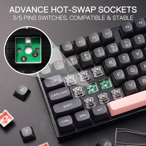 image for Redragon K556 SE Wired Gaming Keyboard, 104 Keys Hot-Swap Mechanical K