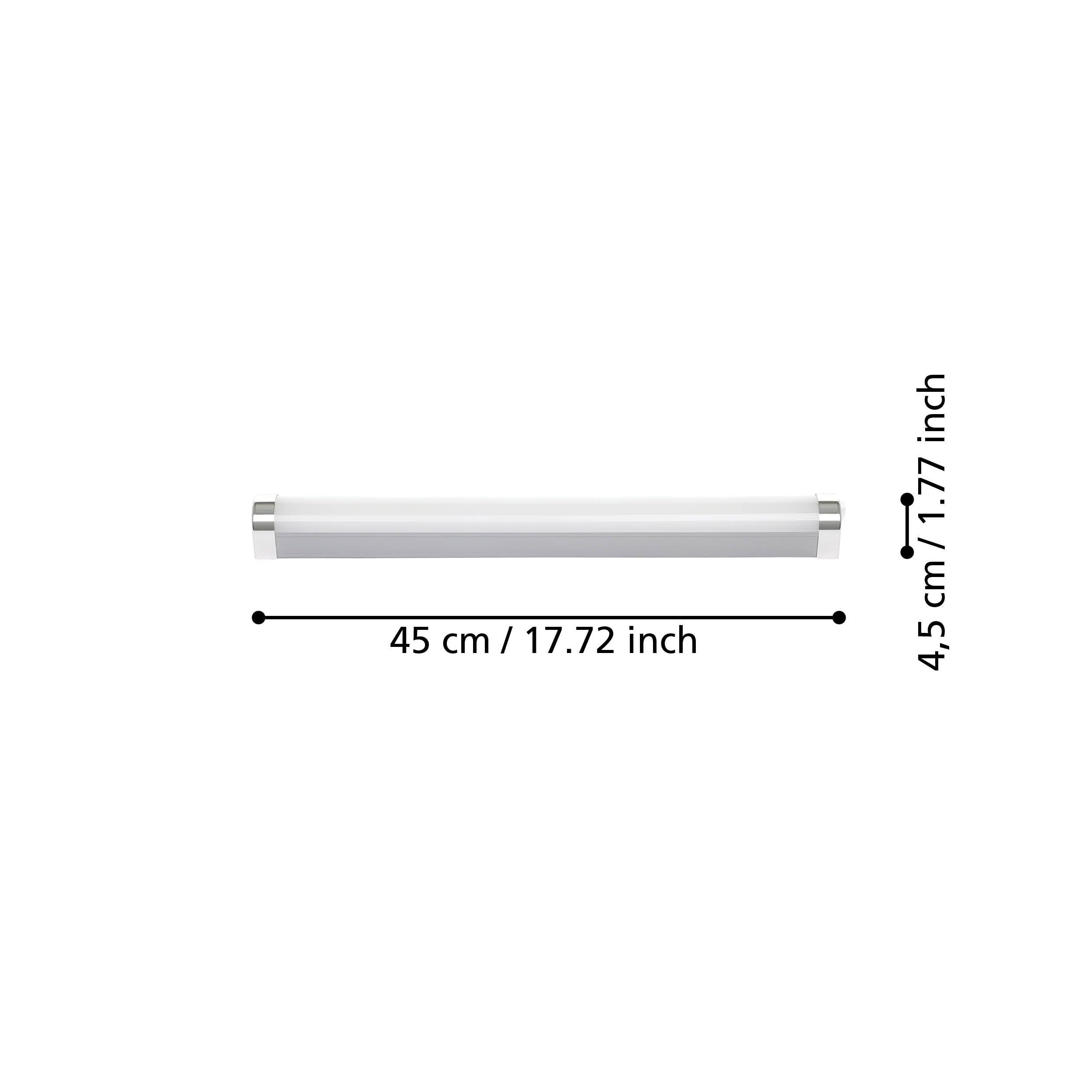 Eglo LED lámpara de espejo Tragacete 1, iluminación de baño de metal en plata, blanco e cromo, antihumedad, blanco neutro, IP 44, L 45 cm