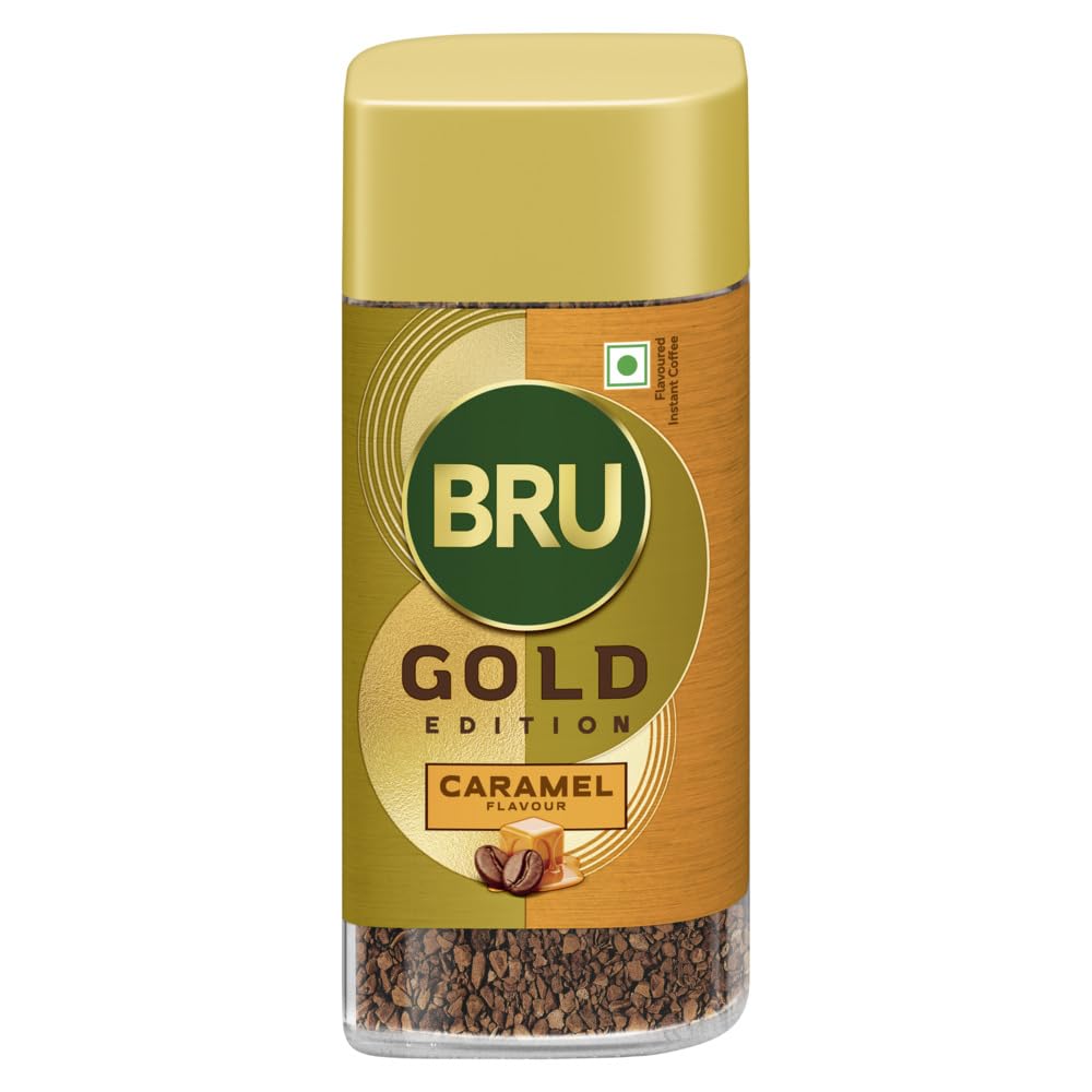 Bru Gold Caramel 55G | Flavoured Instant Coffee | Flavourful Twist To Your Everyday Coffee | Made With Freeze-Dried Coffee | Makes 40 Cups | - Powder, Bottle-picture-22