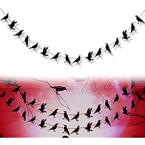 HUYIWEI Halloween Crows Banner, Party Decoration, Suitable for Halloween Party Accessories, Garden, School Decoration Cover