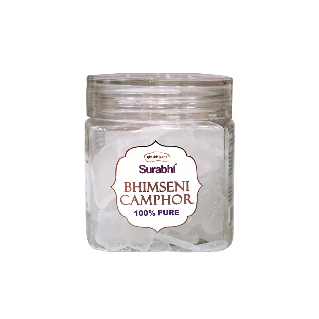 Shubhkart Surabhi Organic Bhimseni Camphor for Pooja, Hawan & Meditation| 100% Natural | Removing Odors & Freshens Air | Soothing Fragrance | for Aromatherapy| Diffuser