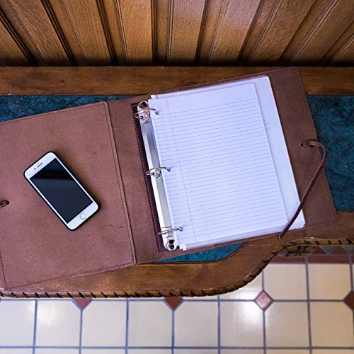 Leather Binder Handmade By Rustico In The Usa, Top-Grain, Professional, Soft, Standard 3 Ring Spine, 1.5 Inch Rings, Organizer, Planner, Store Important Documents #TOP6