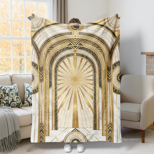 Couverture arche en peluche dorée 127x152 cm pour canapé et lit - 2