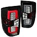 Chevy Silverado GMC Sierra Black Rear Brake LED Tail Lights w/LED Light Bar Pair