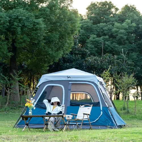 Cabin Tent 4-6 Person, Waterproof Camping Tent with Rainfly, Easy Setup Large Family Tent, Stable Frame, Portable for Outdoor Camping(330 * 270Iron Single) - Image 7