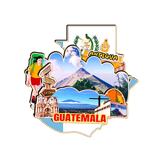 Imán Decorativo de Madera Guatemala Antigua Rectangular