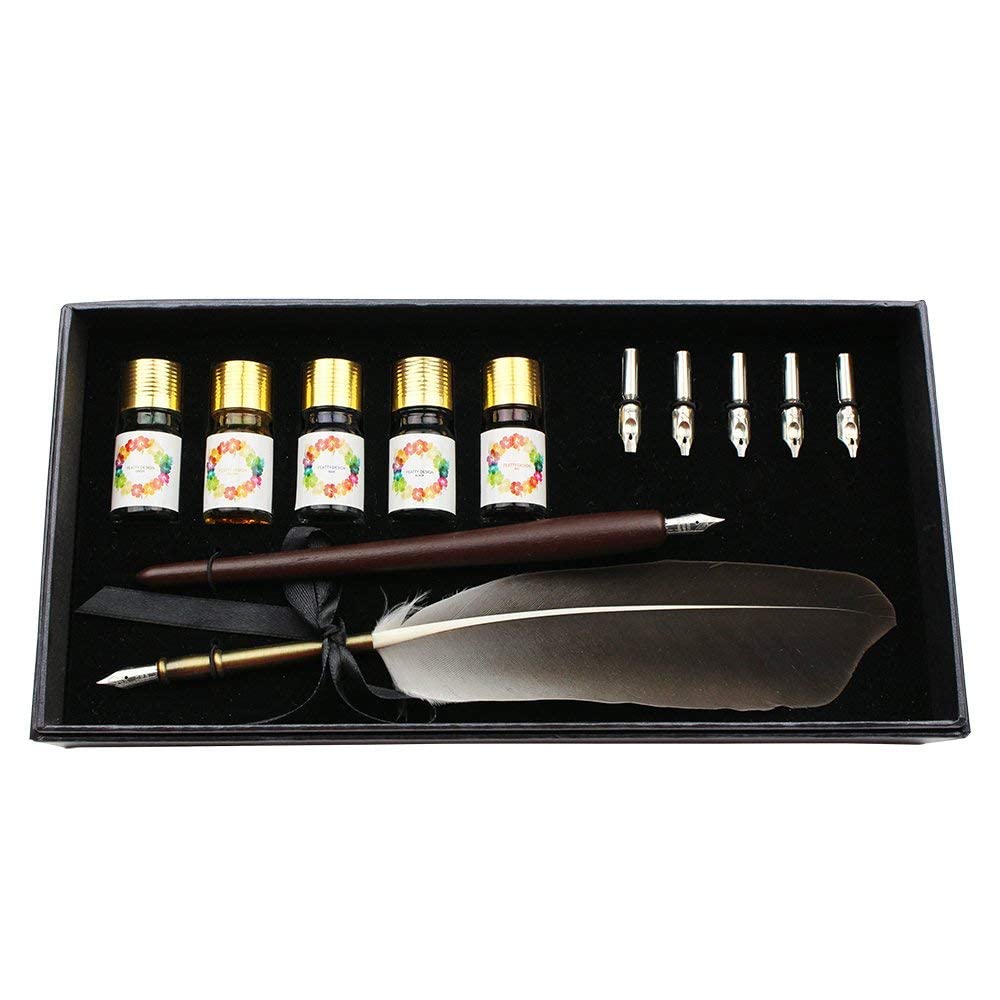 Set Calligrafia Per Principianti - 5 Penne Con Pennini Intercambiabili, 30 Cartucce Inchiostro, 3 Colori - Foto 14