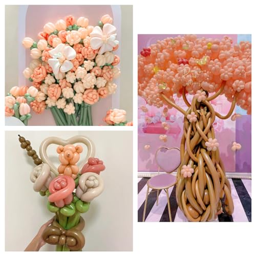 100Pcs Nude 260 Balloons - Long Beige Thickening Latex Tan 260q for Animal Model, Halloween, Weddings, Birthdays, Clowns - Thumbnail 6