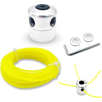 Universal Aluminium Trimmer Head Nylon Mower Cutter Head with Trimmer Line Wrench Washer Spool Head Brush Cutter Accessory Set