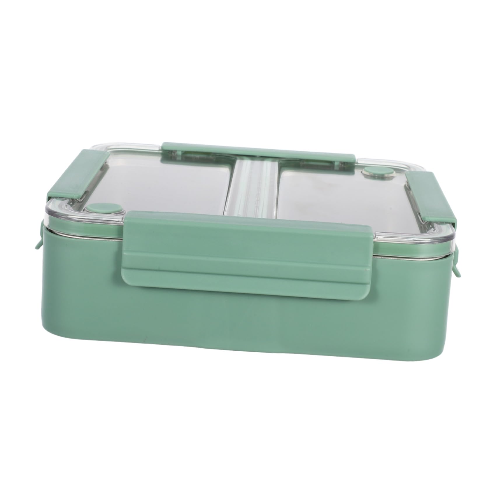 Boîte à Lunch Bento en Acier Inoxydable 1100ml, 2 Compartiments | Vert Clair, Étanche et Facile à Nettoyer, pour Repas Scolaires et Déjeuners au Bureau