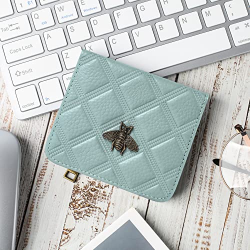 Image of Womens Wallet RFID Blocking Small Compact Bifold Genuine Leather Pocket Wallet Mini Wallets for Women Ladies Purse