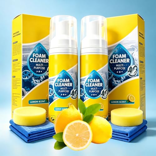 Maxigon 4-In-1 Multi-Enzyme Foam Cleaner,Foam Cleaner Multi Purpose,Powerful & Multipurpose Car Interior Foam Cleaners,Lemon Fresh Scent,Deep Clean Car,Kitchen,Bathroom,Sofa