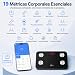 Imagen de HFitness Báscula de bano Viaje para Peso Corporal Báscula Digital Portátil con App para iOS y Android 19 Indicadores de Composición Corporal Capacidad 180 kg 28 x 18 cm Negra