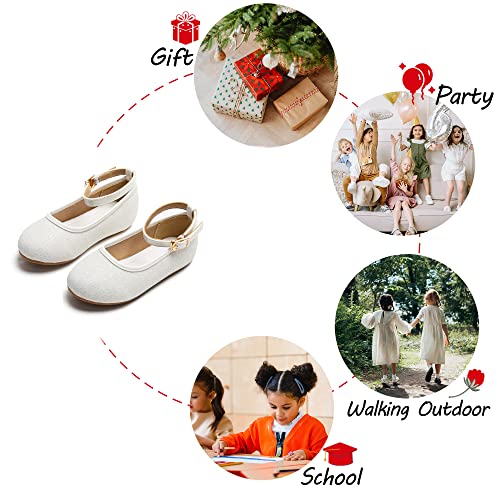 Phiramin Little Flower Girl White Dress Shoes Size 11 - Girl Ballet Flats Wedding Party #TOP3