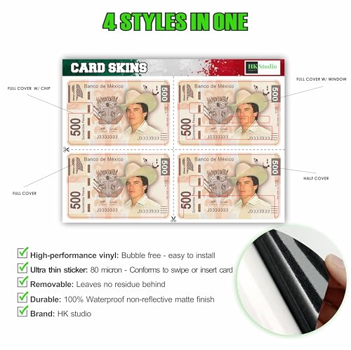 Credit Card Skin, Mexican Meme, 4 Pcs in 1 - Debit Card Skin, Bank, EBT, Metro, Key Card - Removable, Credit Card Sticker2