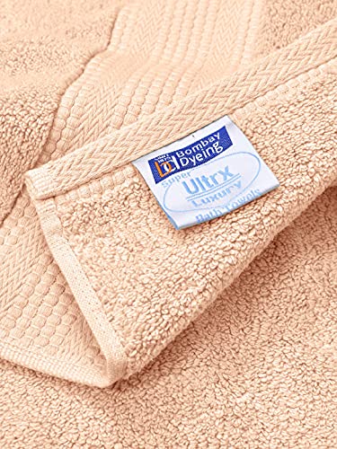 Image of Bombay Dyeing Super Ultrx Zero Twist Plain Dyed 650 GSM Cotton Bath Towel - Size 75cms x 150cms - Ultrx (Peach)