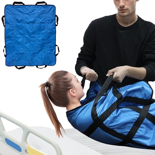 Reusable Positioning Bed Pads for Elderly with 8 Handles 48x40 Washable Transfer Slide Sheets for Moving Turning Lifting Patients Draw Sheets for Hospital Beds Padded Bed Senior Transfer Helper