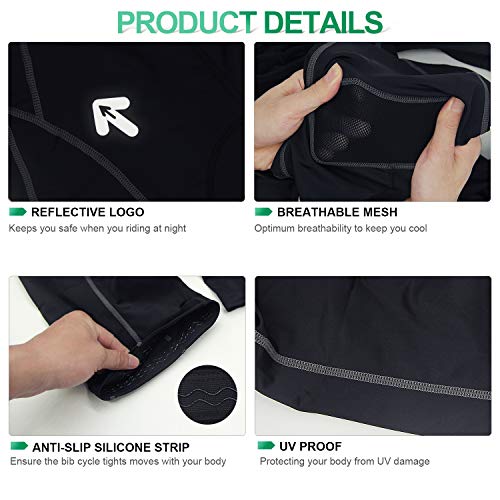 image for MEETYOO Men's Cycling Bib Shorts, 3D Padded Short Bike Bib, Quick Dry 