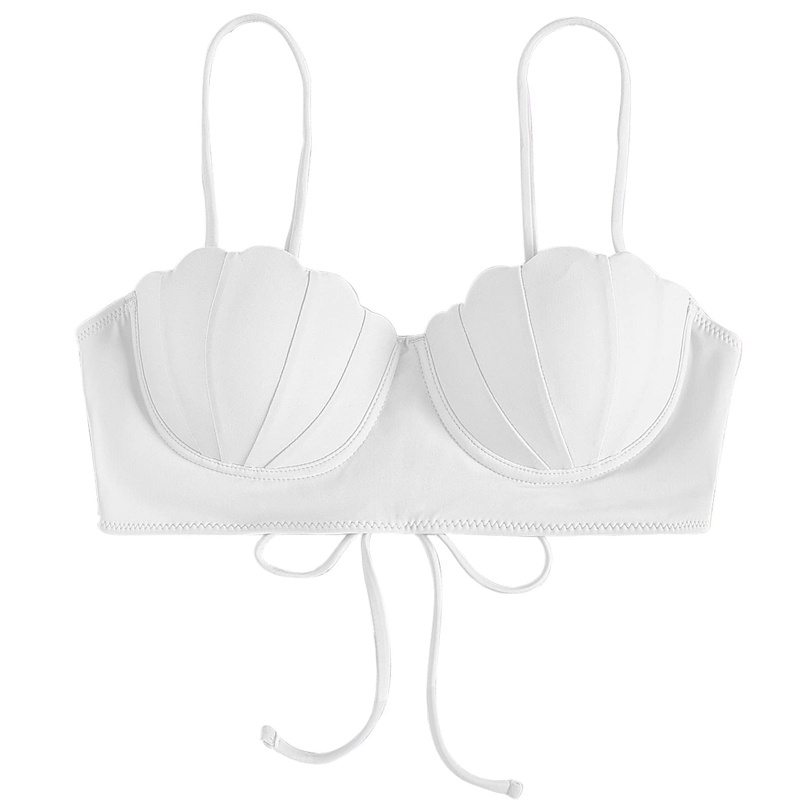 GenericStrappy Seashell Bikini Top Mermaid Swim Tops Push Up Bathing Suit Tops for Women with Womens Swimsuit Size 16