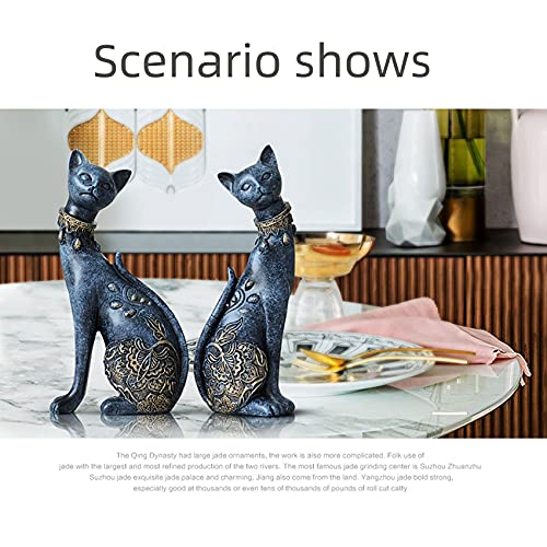 Set de 2 Estatuas de Gato para Decoración de Hogar miniatura 6