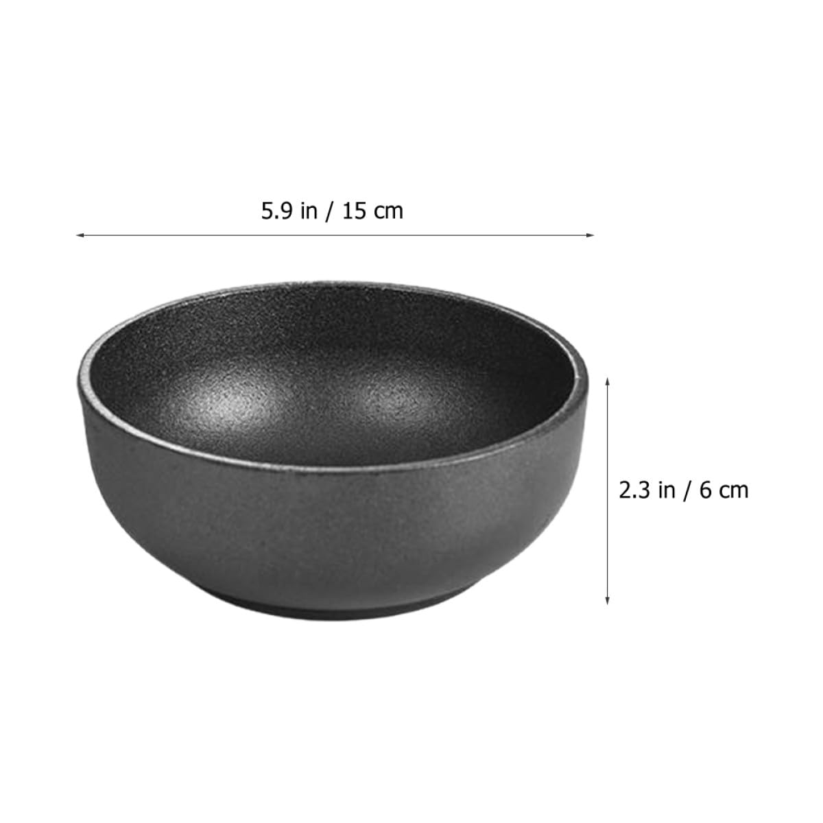 KICHOUSE Cuenco de Hierro Fundido Tazón de Arroz Negro para Bibimbap Coreano para Mezclar Bordes Lisos y Diseño Elegante, Adecuado para Restaurantes y Bares