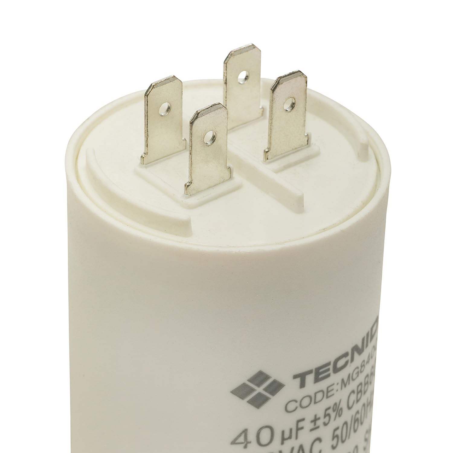 Condensatore di Spunto 45µF 450V AC fondo piatto Per Motori Monofase