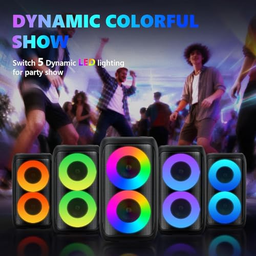 Karaoke Maschine (2026 Neu) | Karaoke Anlage mit 2 Mikrofonen Wiederaufladbaren | 2x15W Karaoke Box für Kinder | Bis zu 10 Stunden Spielzeit | Unterstützt TV/Phone/TWS/AUX | Ideal für Partys/Outdoor