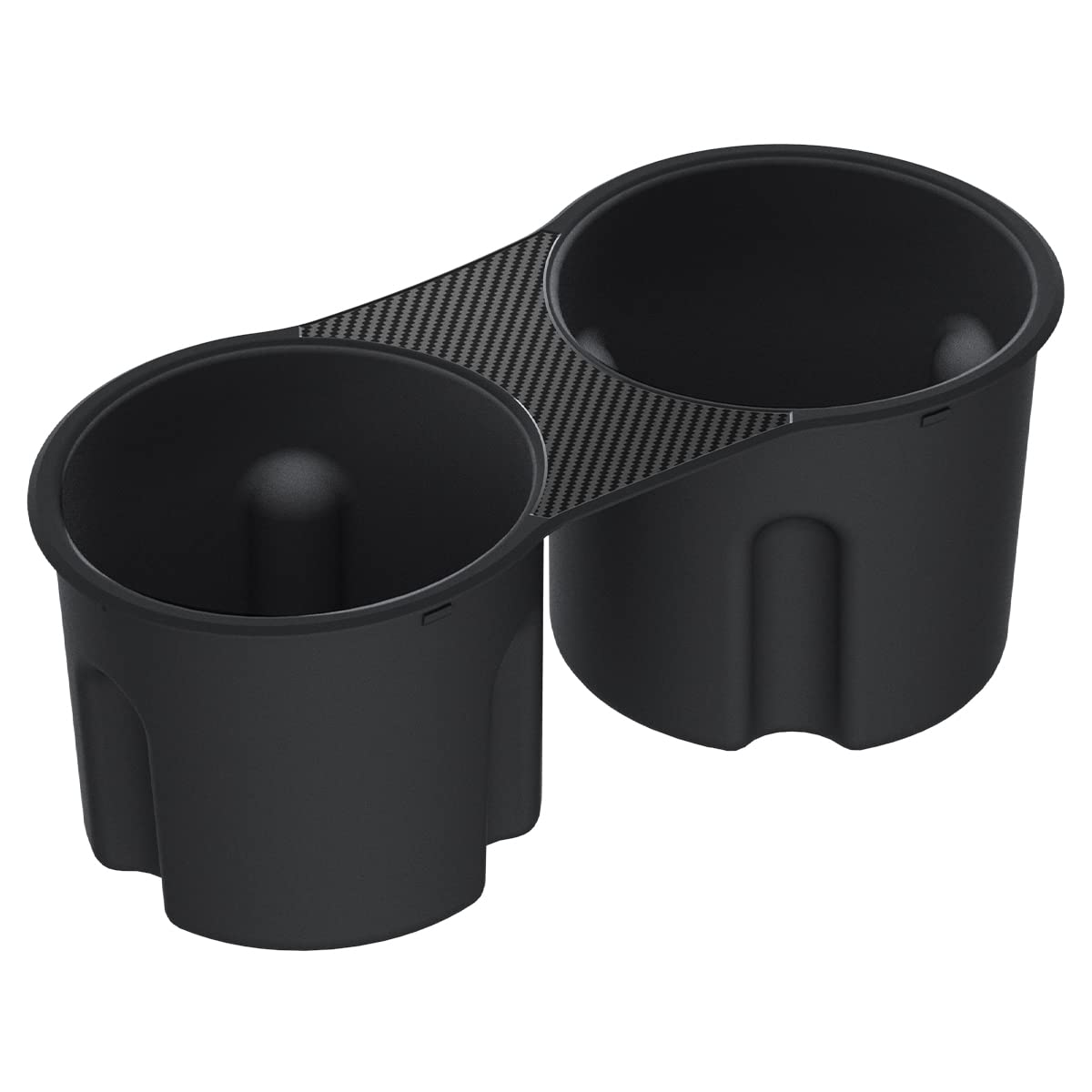 Center Console Cup Holder Insert (Carbon Edition) designed for Tesla Model Y and Tesla Model 3 (2021-2023) with Strong Grip