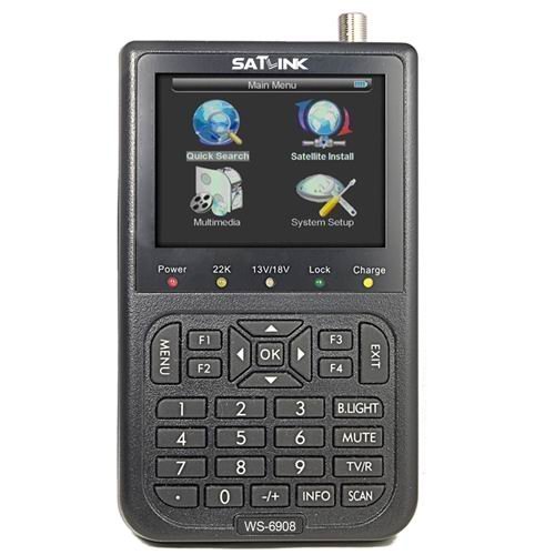SatLink WS-6908 LCD DVB-S FTA Professional Digital Satellite Finder Meter with AV to Scart Adapter by Satlink
