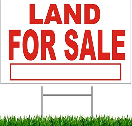 3 Pack GSP 1 SidedLand for Sale Box COROLEX Corrugated Plastic White-RED Print Yard Signs Sheet 18X24 Short Flute Wire Stand Included