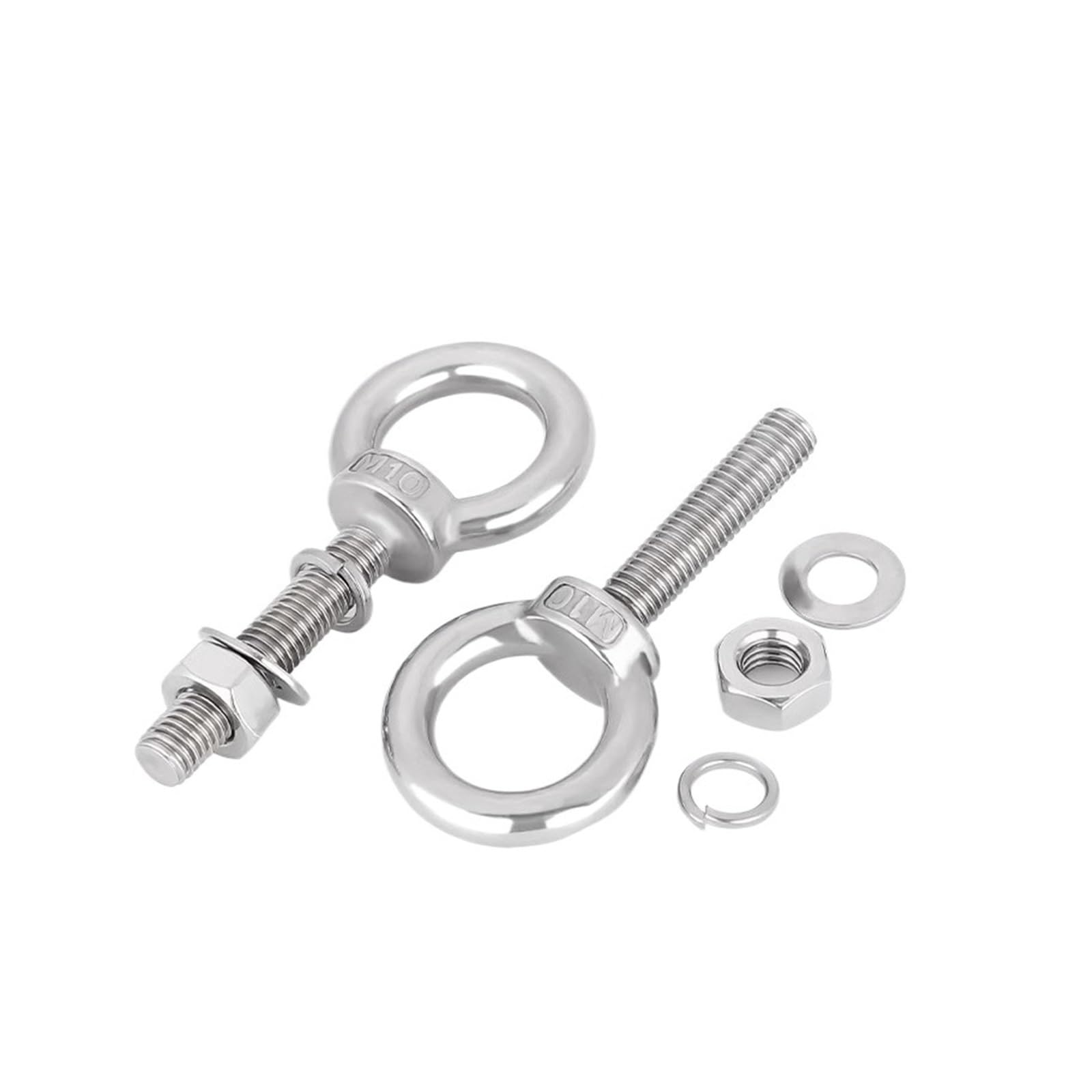 Bulloni a occhiello in acciaio inossidabile, acciaio inossidabile 304 M10 M12 M14 M16 M18 M20 M22 M24 M27 M30 Bullone ad anello con rondella dado Set di viti for dadi a occhiello di sollevamento marin