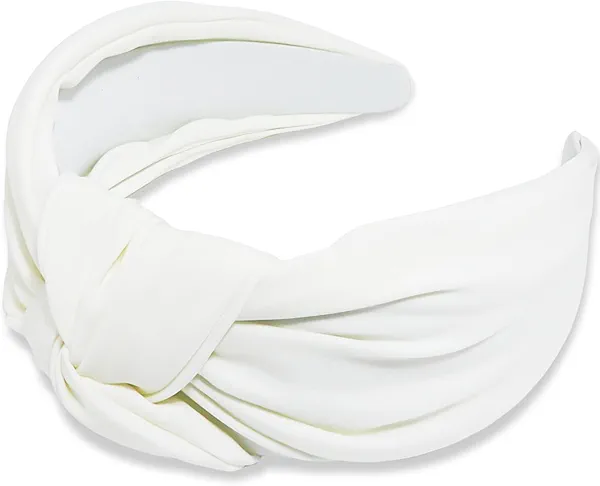 JOYRUBY White Headband for Women, Top Knot Headband for Women Non Slip, Knotted Headbands for Girls Wide Head Bands for Women's Hair Accessories