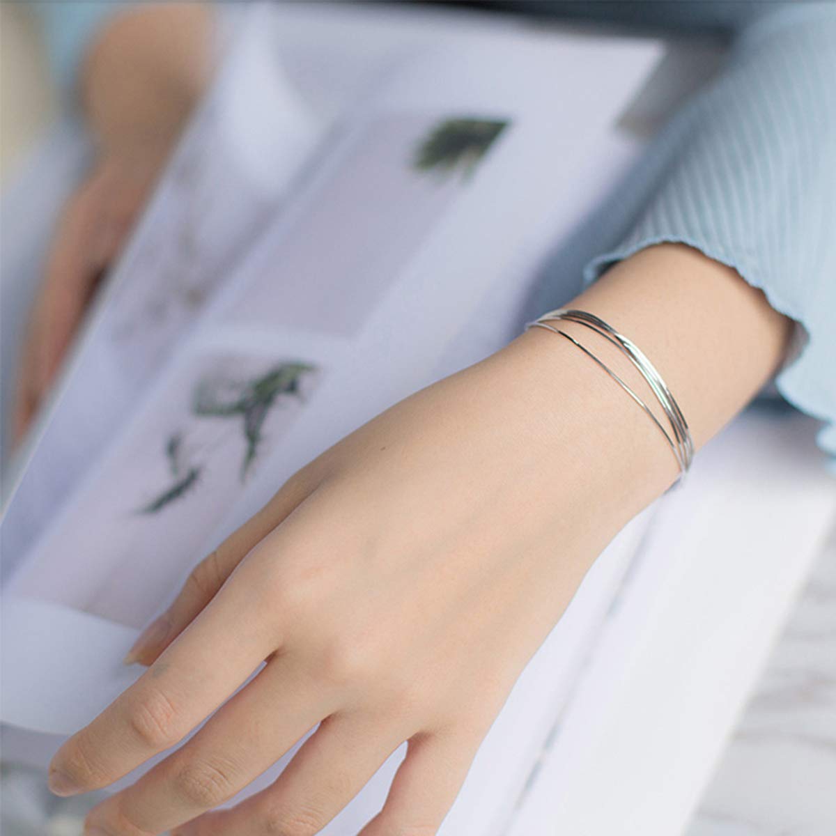SLUYNZ Pulsera de Eslabones Elegantes de Plata de Ley 925 para Mujeres Adolescentes Niñas Pulsera de Serpiente