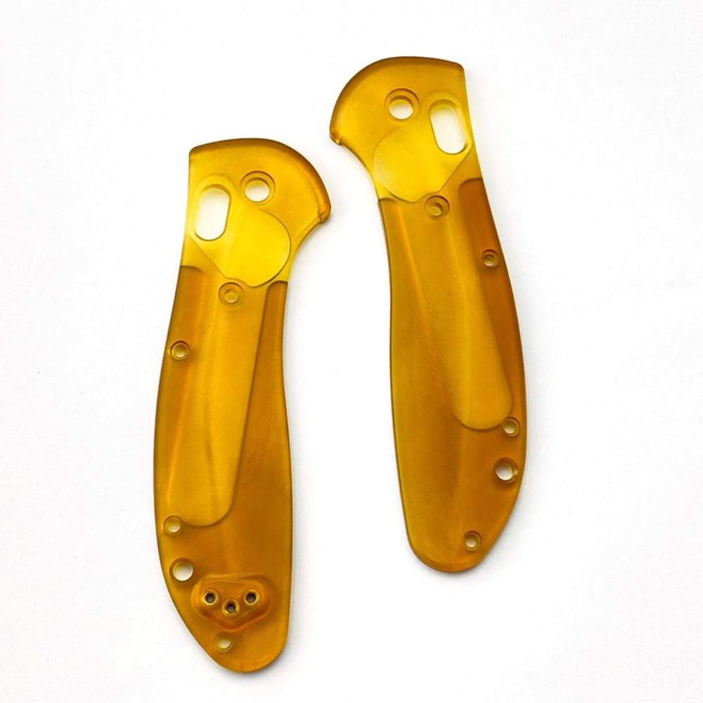 1 paio di impugnature di ricambio trasparenti PEI in polieterimmide progettate per Benchmade Griptilian 551 550 fai da te maniglie patch (viti incluse)