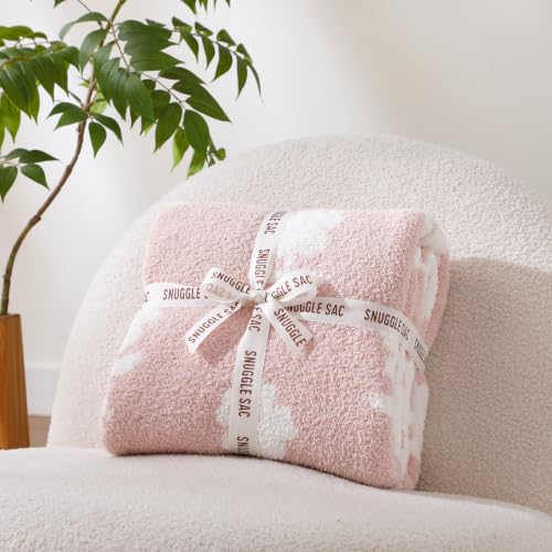 Snuggle Sac Twin Size Bedding Blanket, Pink Flower Throw Blanket for Couch, Microfiber Fluffy Warm Cozy Fuzzy Soft Reversible Blankets, Pink, 60x80 inches - image 5